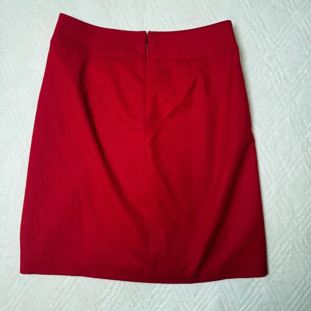 Preppy Classic Talbots Red 99% Wool A-Line Skirt Size 6 Knee Length
